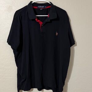 U.S. Polo Assn. Navy Polo with Red Inner Placket